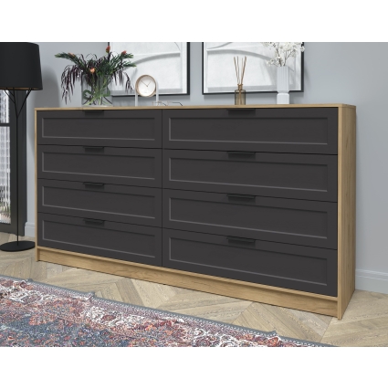 Kомод Тренд КТ-К197 (Дуб золотой ЛДСП/ Пепел ЛМДФ) Ш1965 В1020 Г451